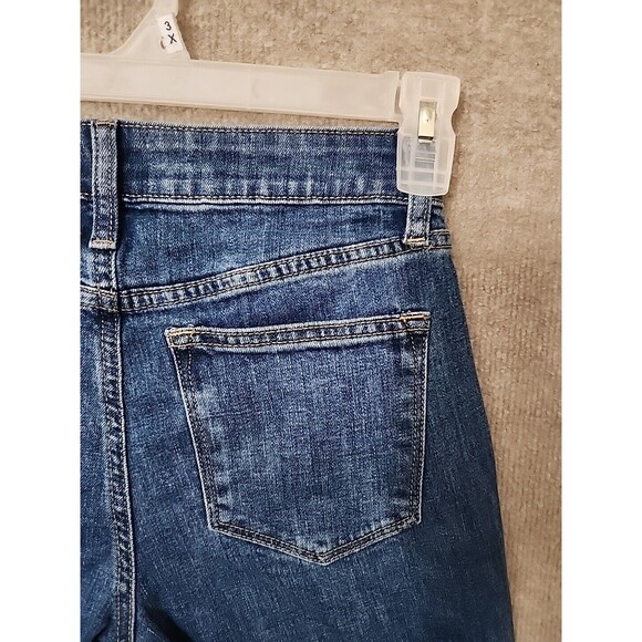 Sonoma Mid Rise Slim Ankle Jeans Womens 2 Blue Medium Wash Raw Hem Stretch NEW - Picture 5 of 9